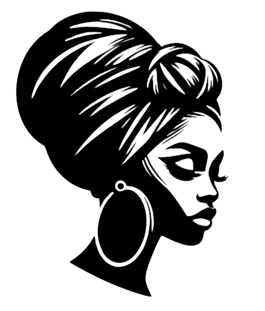 Headwrap Woman with Earrings Greetings Card