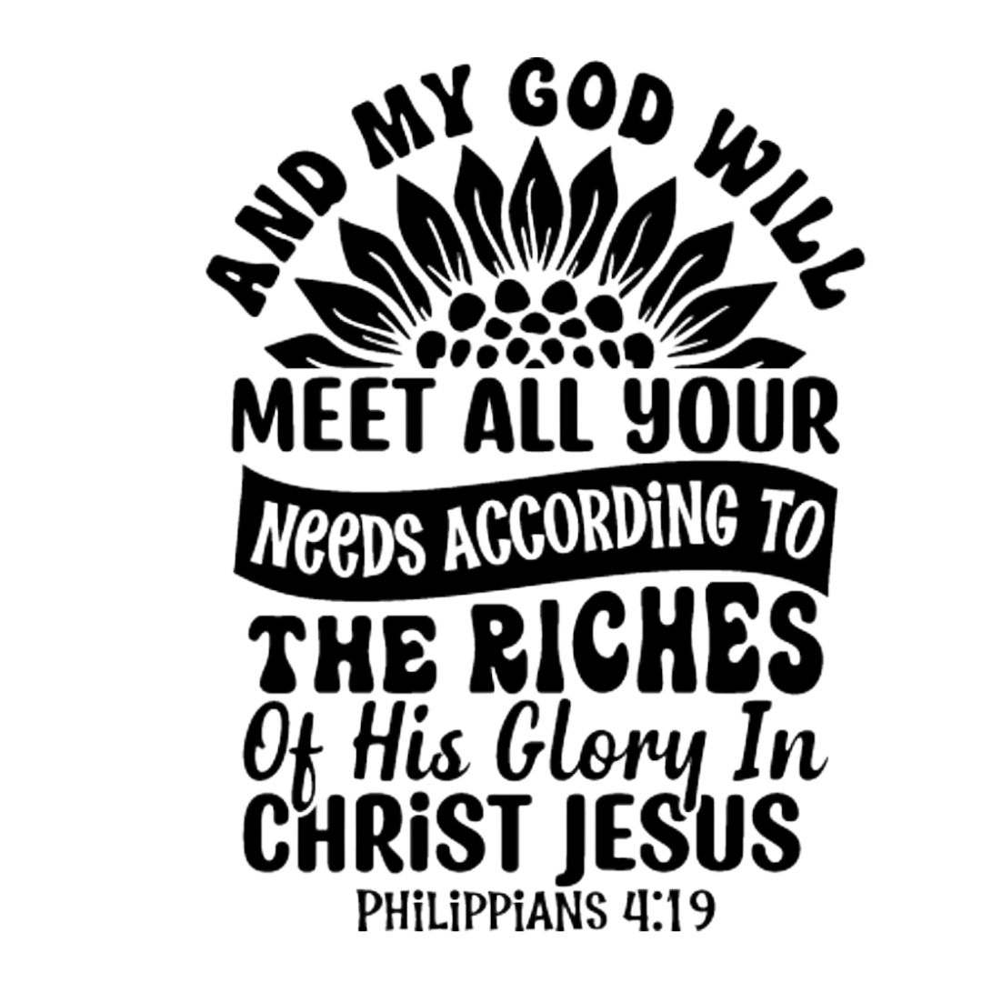 My God will Meet Your Needs Canvas Bag
