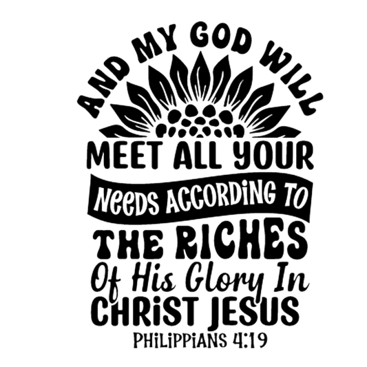 My God will Meet Your Needs Canvas Bag