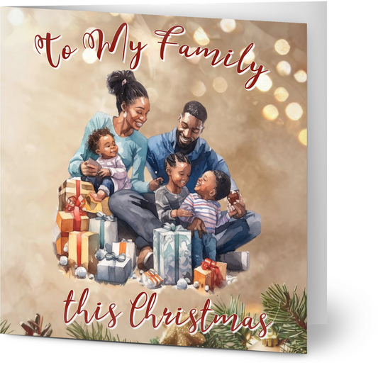 Five Family Christmas Card | Single Card