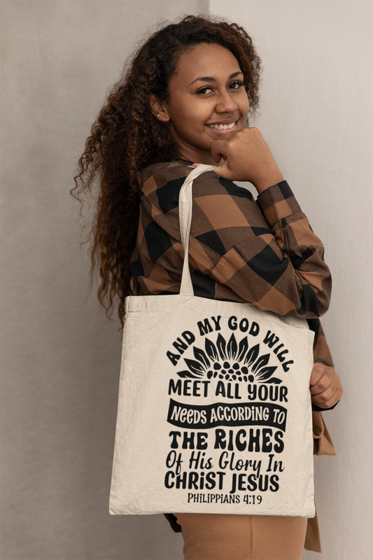 My God will Meet Your Needs Canvas Bag